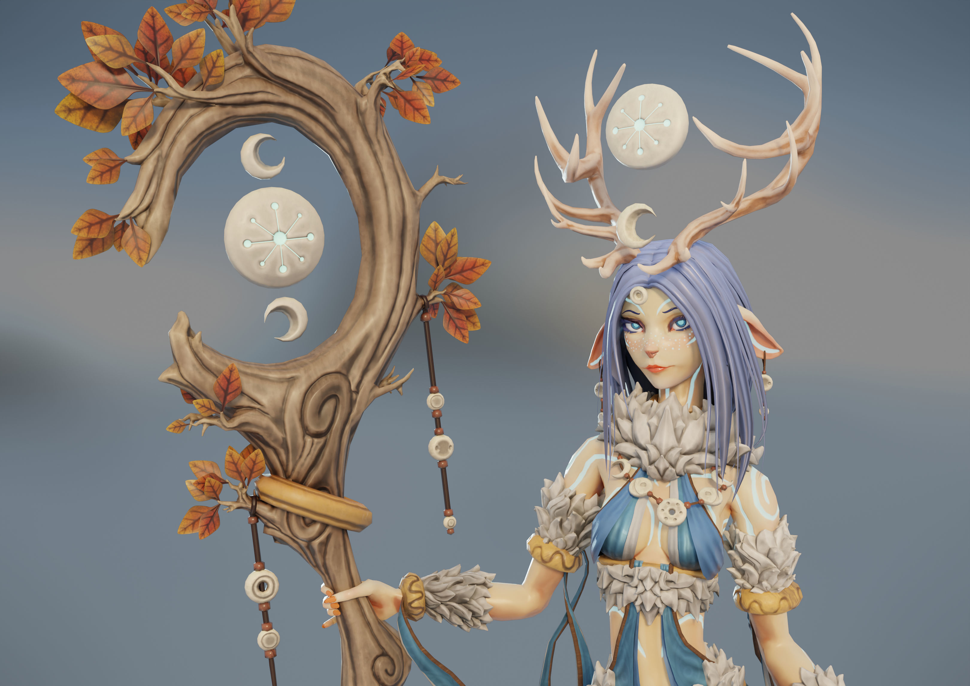 Skathi The Winter Guide - Game Ready Character Low-poly 3D model_4