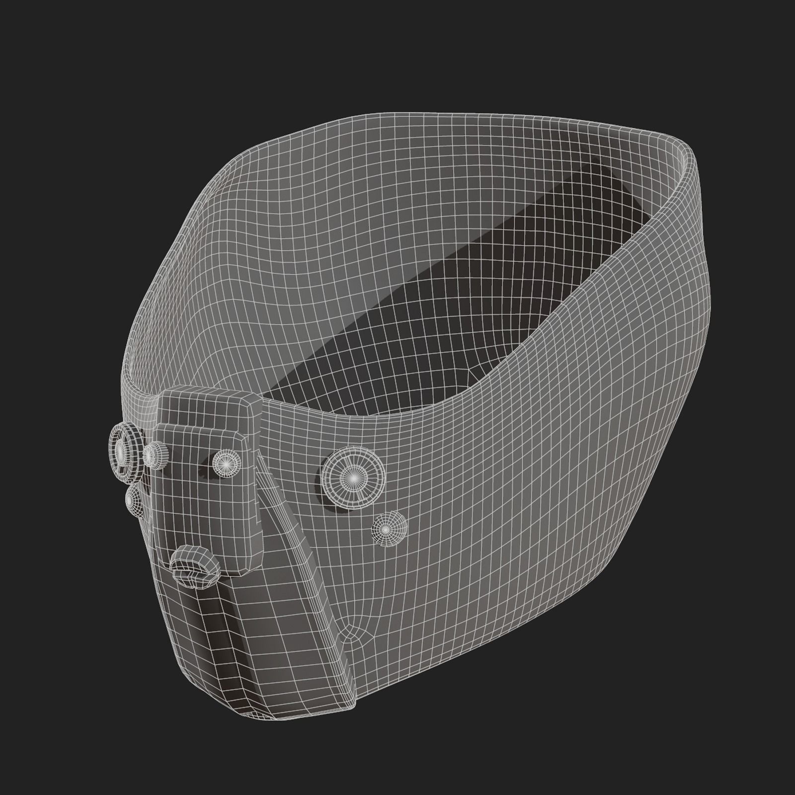 Gas mask respirator scifi futuristic 3d  Low-poly 3D model_12