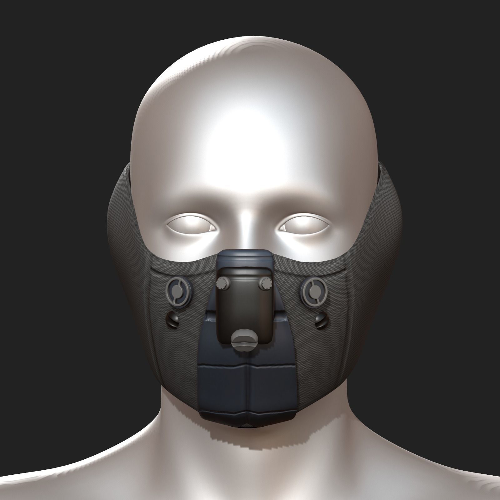 Gas mask respirator scifi futuristic 3d  Low-poly 3D model_1
