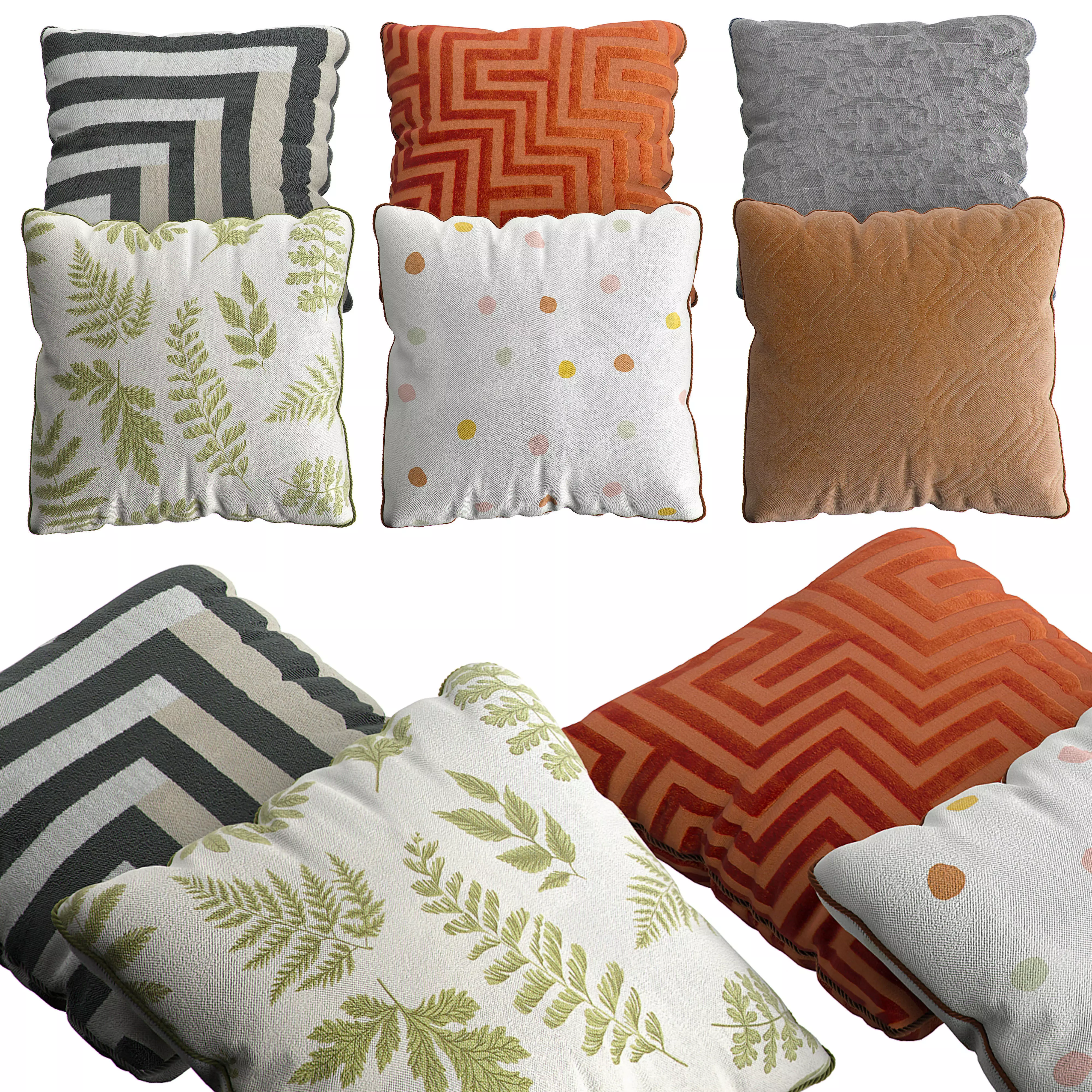 H and M Pillow Set 1 3D model_0