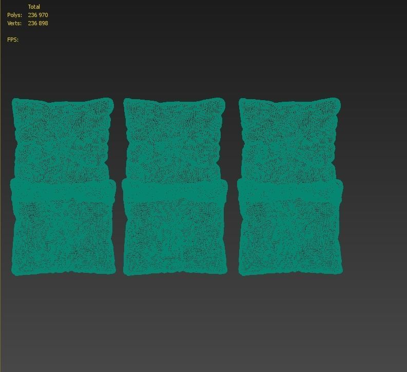 H and M Pillow Set 1 3D model_4