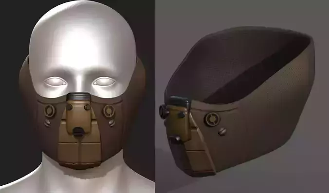 Gas mask respirator scifi futuristic 3d 