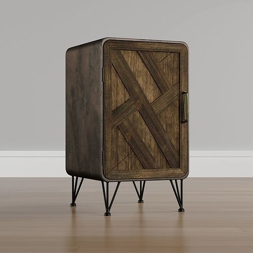 Pine Canopy Iris Wood and Metal Cabinet Brown 3D model