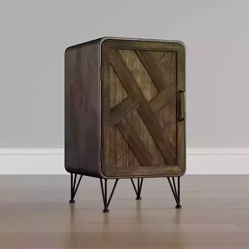 Pine Canopy Iris Wood and Metal Cabinet Brown