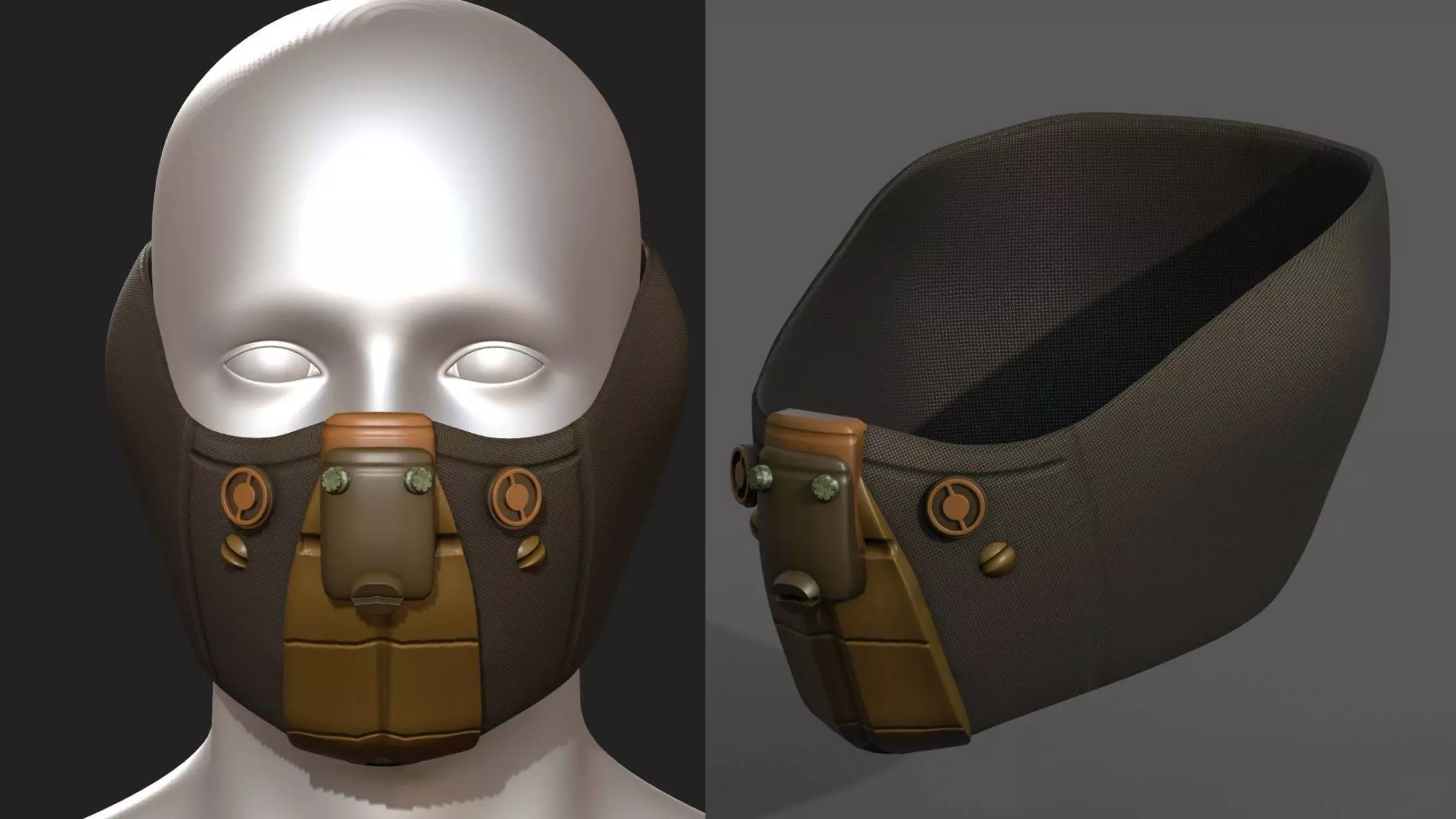 Gas mask respirator scifi futuristic 3d Artist Low-poly 3D model_0