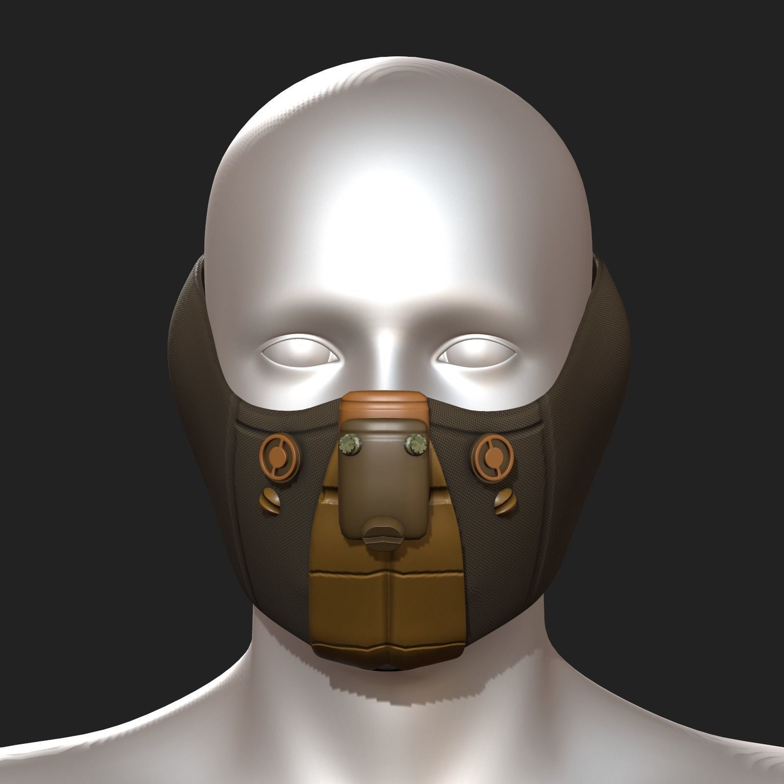 Gas mask respirator scifi futuristic 3d Artist Low-poly 3D model_4