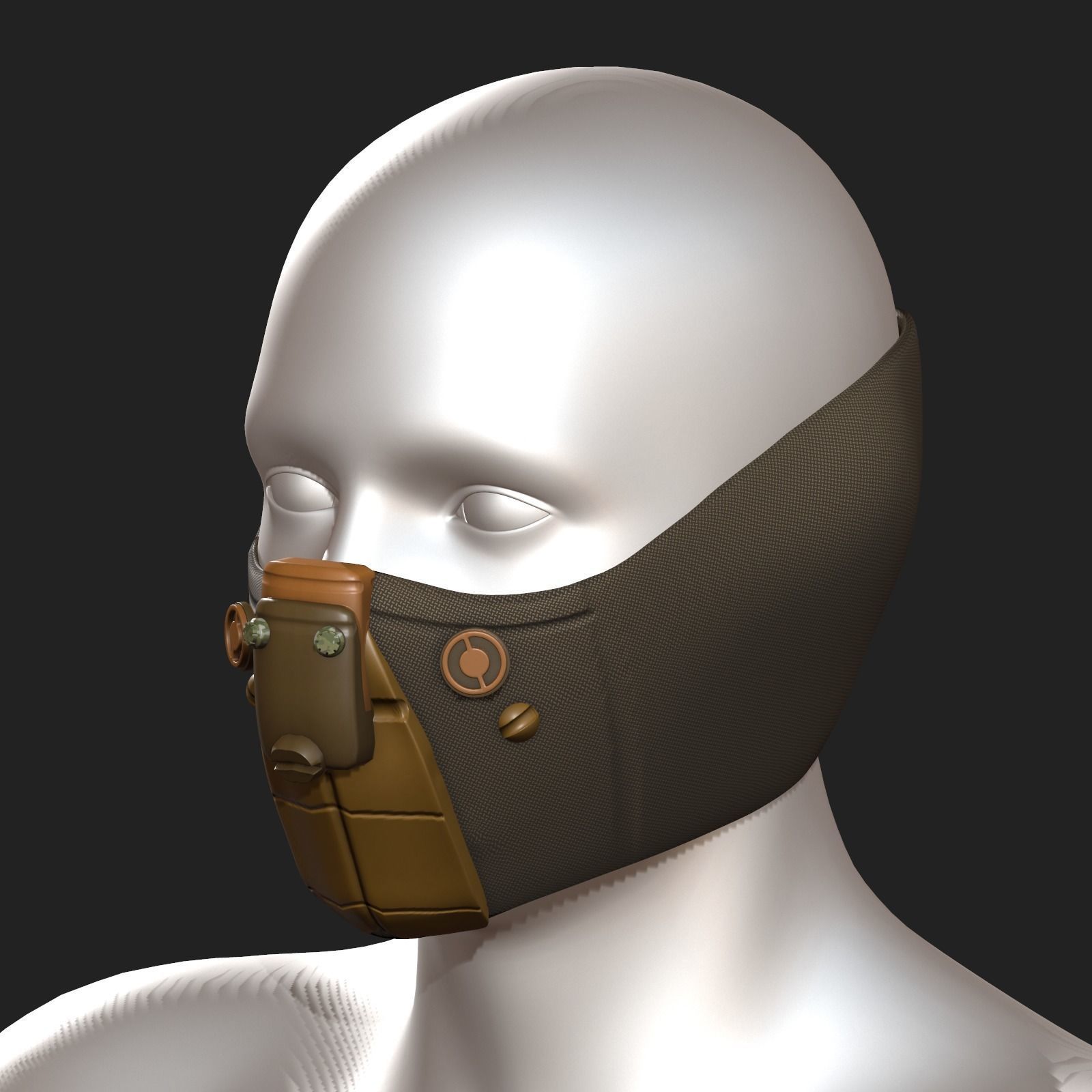 Gas mask respirator scifi futuristic 3d Artist Low-poly 3D model_3
