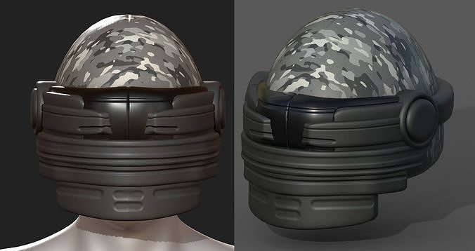 Helmet scifi military combat 3d  Low-poly 3D model