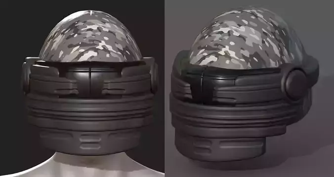 Helmet scifi military combat 3d 