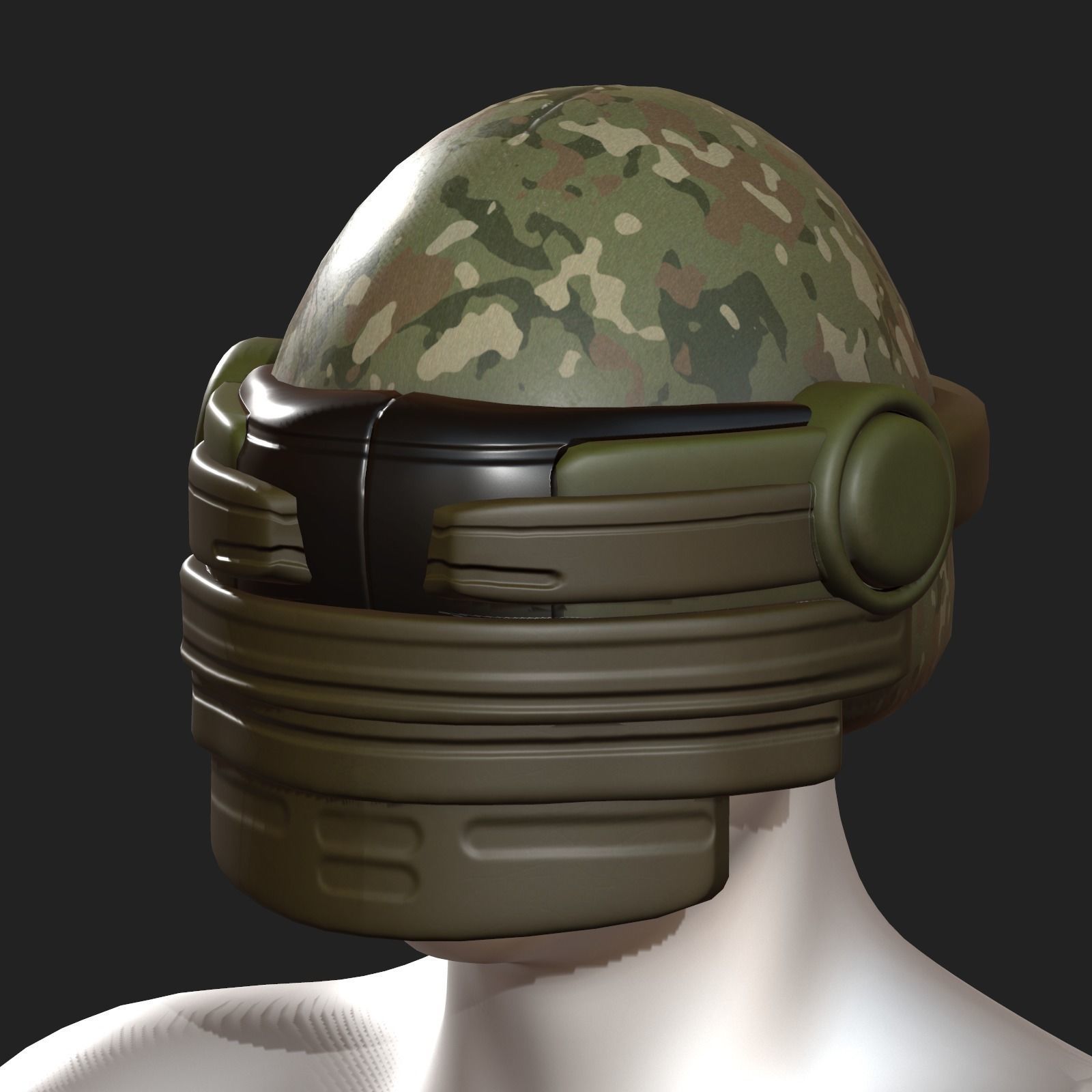 Helmet scifi military combat 3d model Low-poly 3D model_2