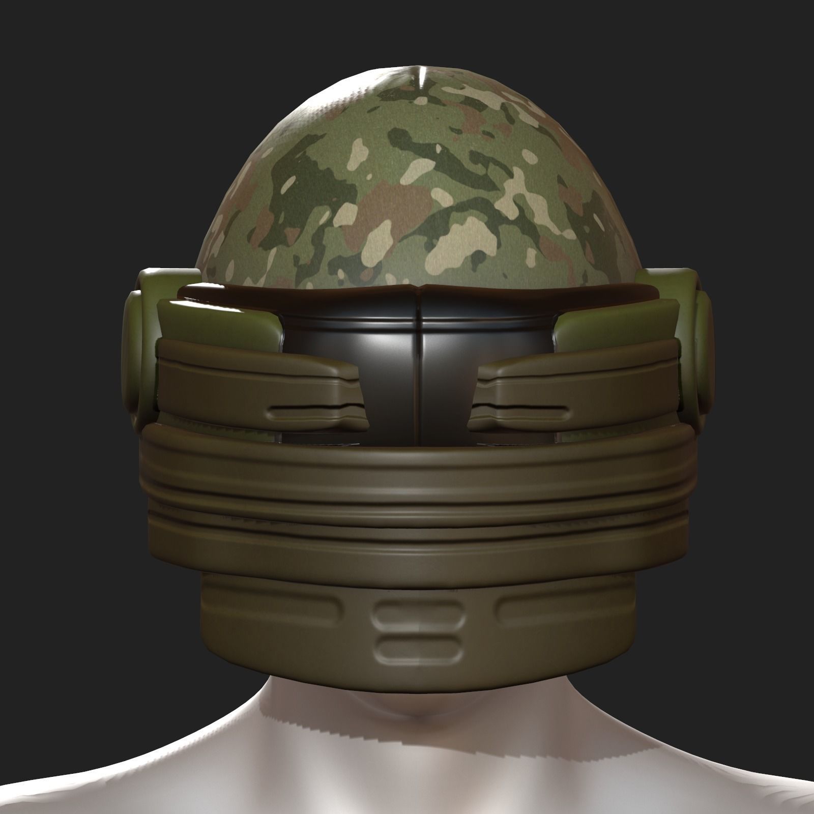 Helmet scifi military combat 3d model Low-poly 3D model_1