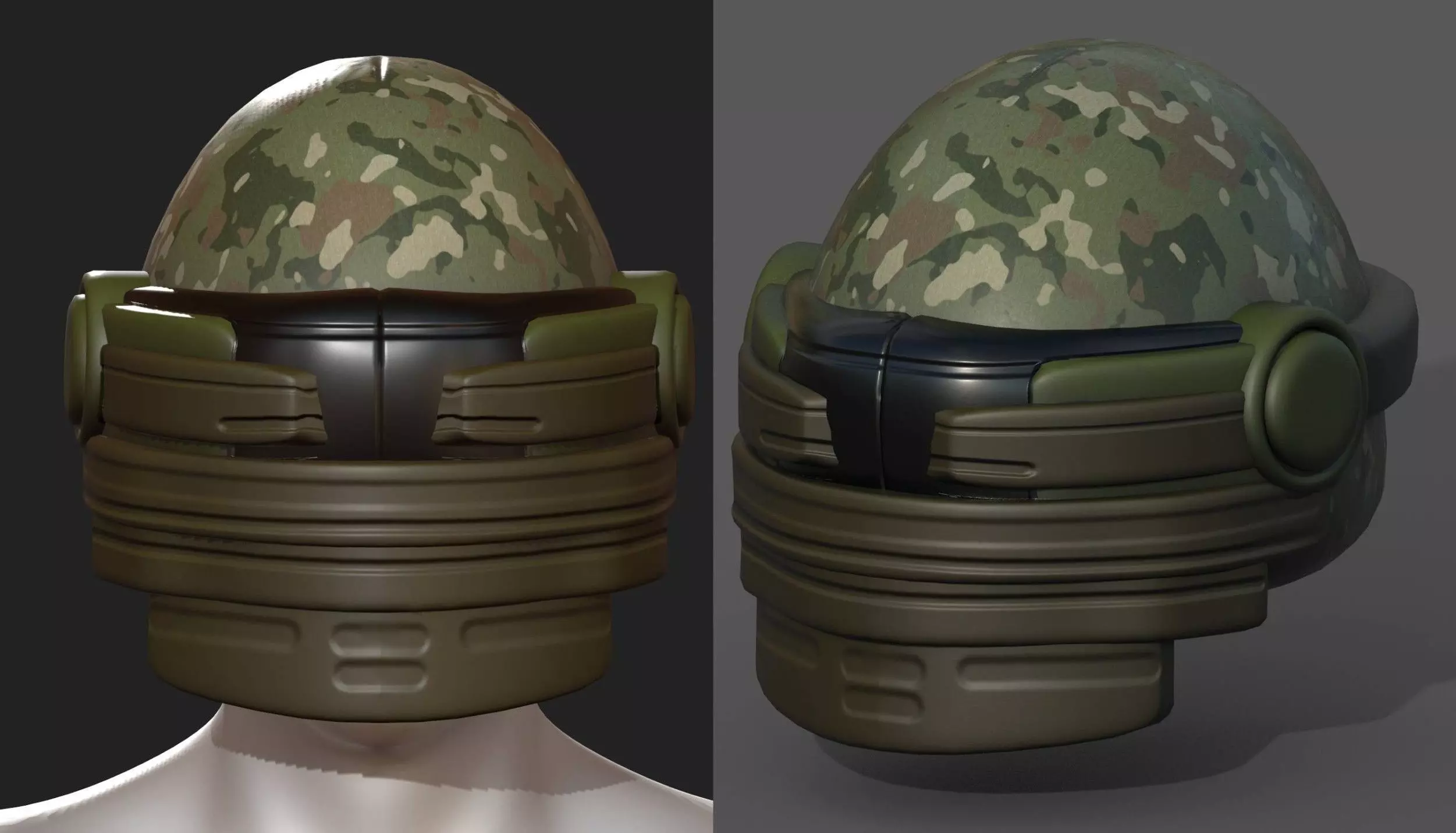 Helmet scifi military combat 3d model Low-poly 3D model_0