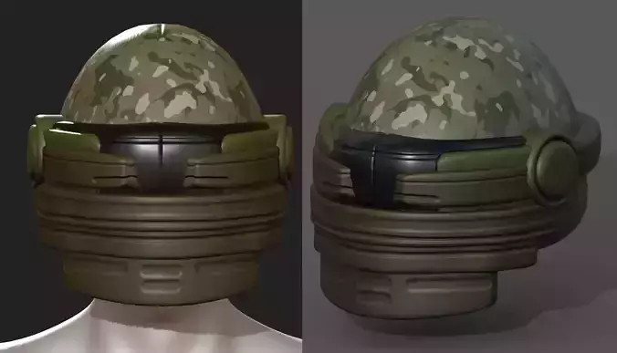 Helmet scifi military combat 3d model 