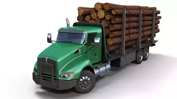 Kenworth t440 log truck 3D model