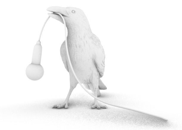 bird lamp 3D print model_2