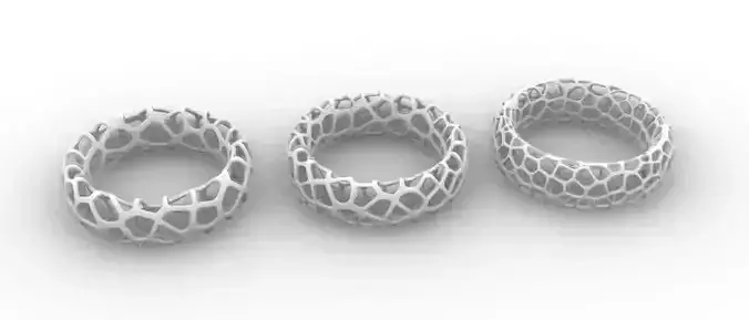 Algorithm of Grasshopper Rhino for create Voronoi ring 3D print model