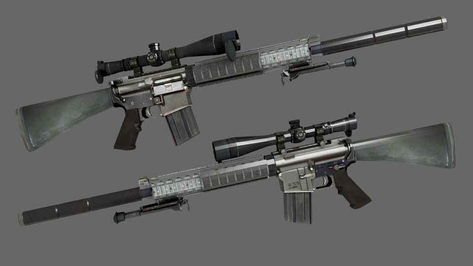 PACK OF 3 SNIPER GUNS LOW POLY MODELS Low-poly 3D model_5