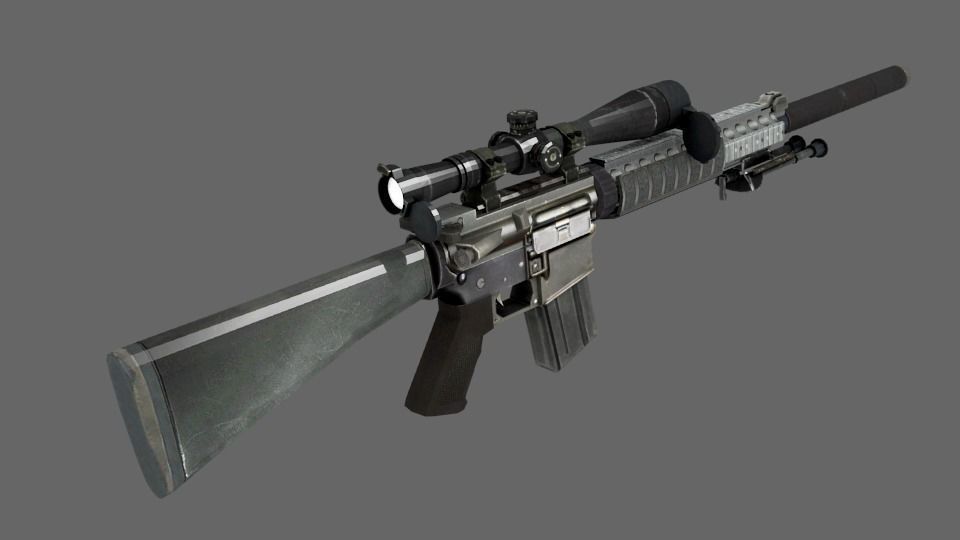 PACK OF 3 SNIPER GUNS LOW POLY MODELS Low-poly 3D model_4