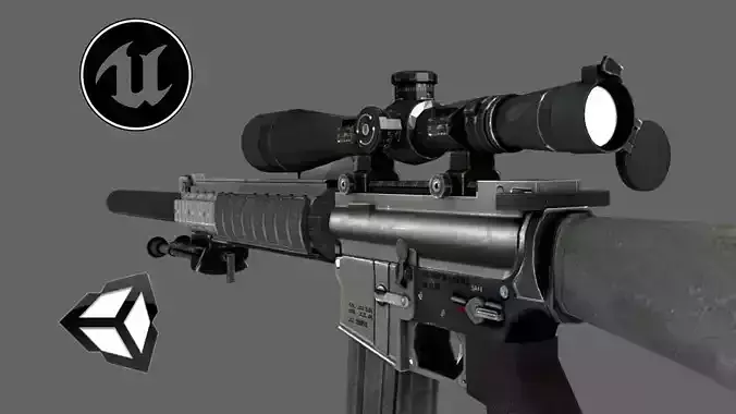 PACK OF 3 SNIPER GUNS LOW POLY MODELS