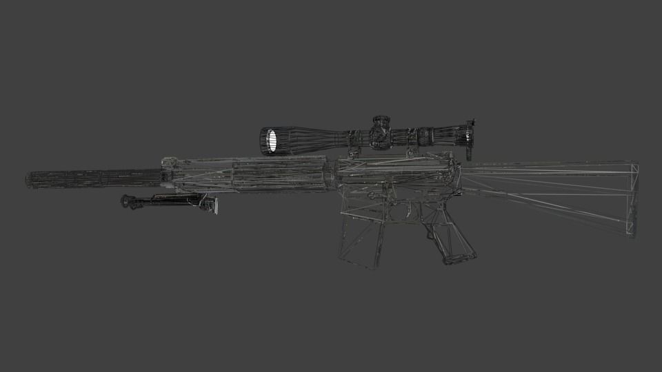 PACK OF 3 SNIPER GUNS LOW POLY MODELS Low-poly 3D model_7