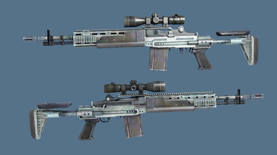 PACK OF 3 SNIPER GUNS LOW POLY MODELS Low-poly 3D model_9