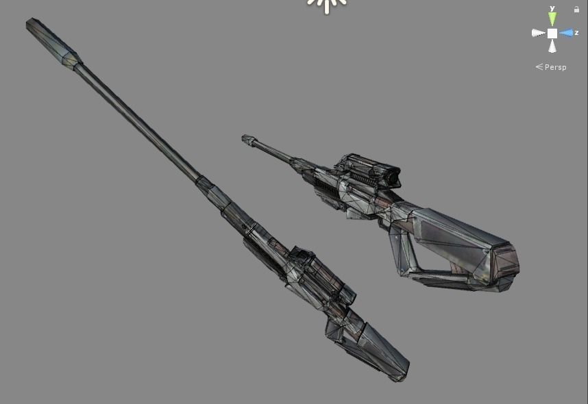 PACK OF 3 SNIPER GUNS LOW POLY MODELS Low-poly 3D model_20