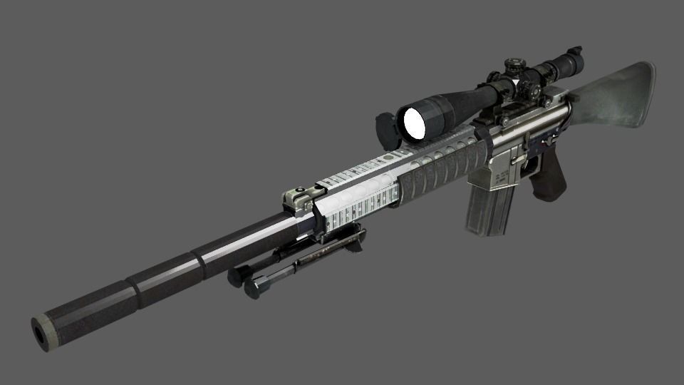 PACK OF 3 SNIPER GUNS LOW POLY MODELS Low-poly 3D model_3