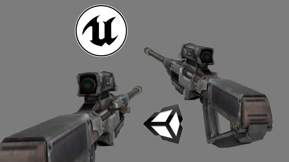 PACK OF 3 SNIPER GUNS LOW POLY MODELS Low-poly 3D model_15