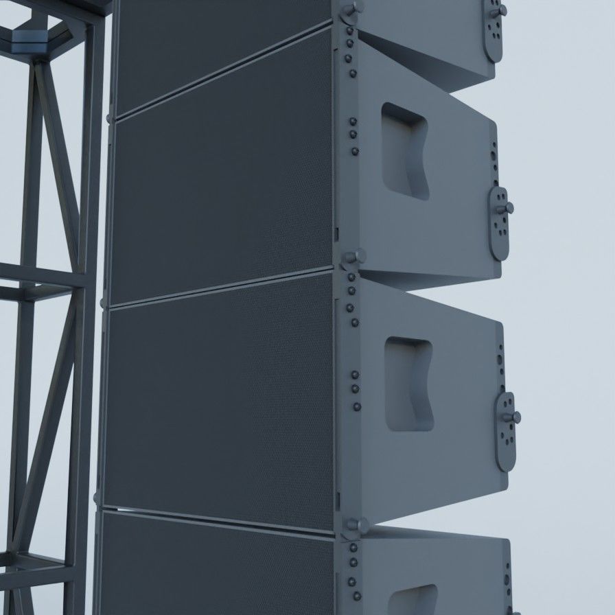 truss system line array Free low-poly 3D model_4