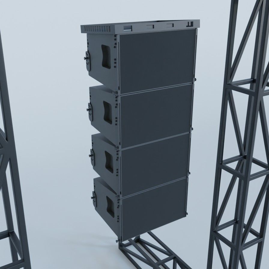 truss system line array Free low-poly 3D model_3