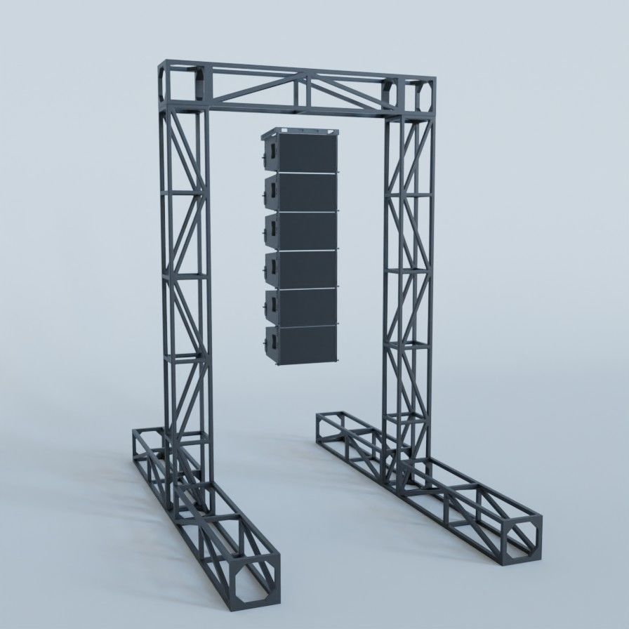 truss system line array Free low-poly 3D model_6