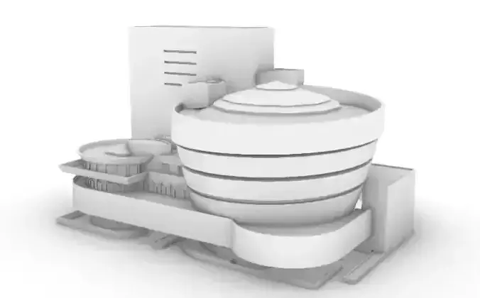 Guggenheim Frank-Lloyd-Wright Low-poly 3D model