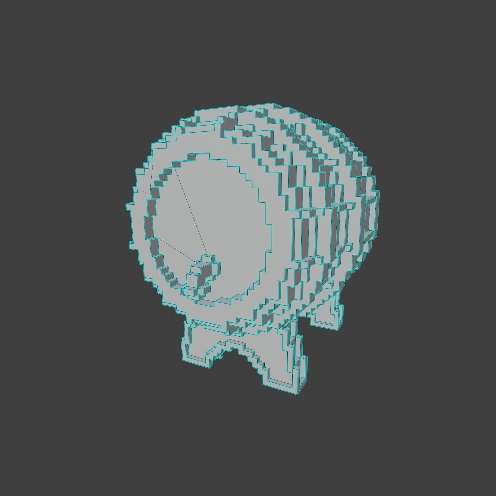 Voxel Tap Wooden Barrel Low-poly 3D model_4