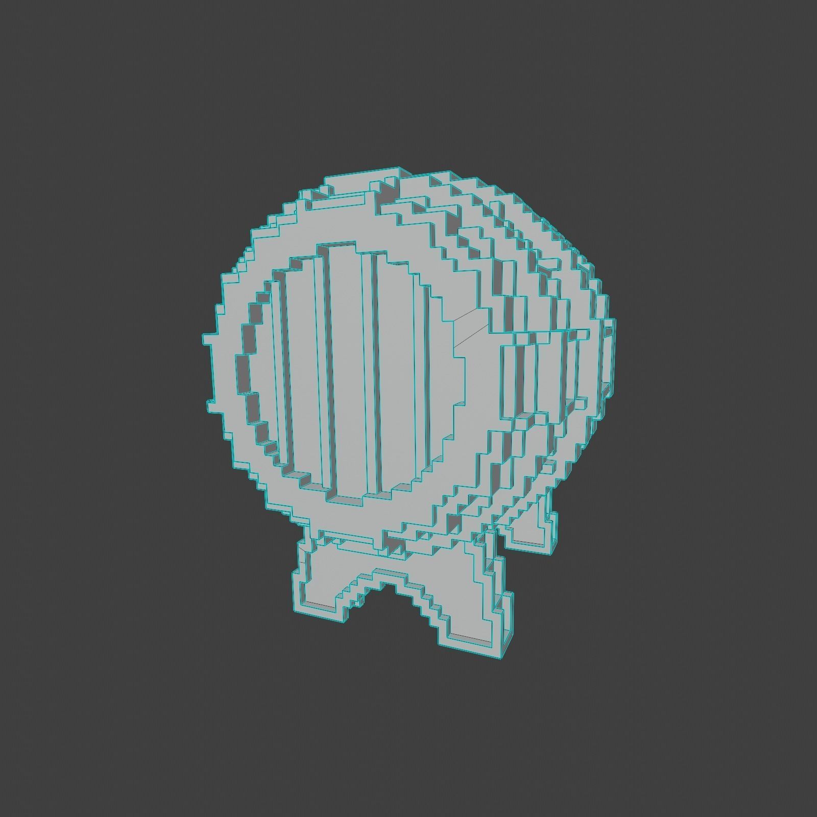 Voxel Tap Wooden Barrel Low-poly 3D model_6
