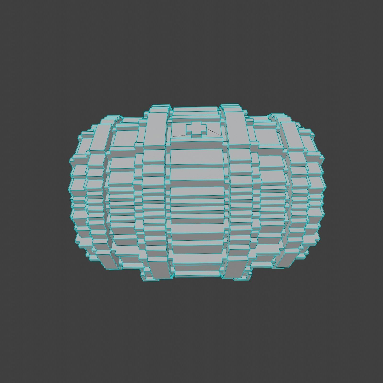 Voxel Tap Wooden Barrel Low-poly 3D model_5