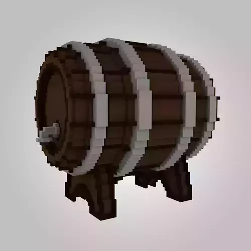 Voxel Tap Wooden Barrel