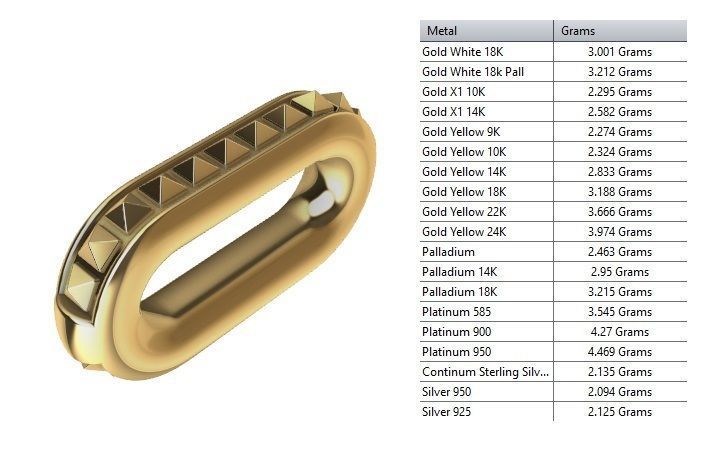 LINK CHAIN FOR NECKLACE WITH STONE 3D print model_14