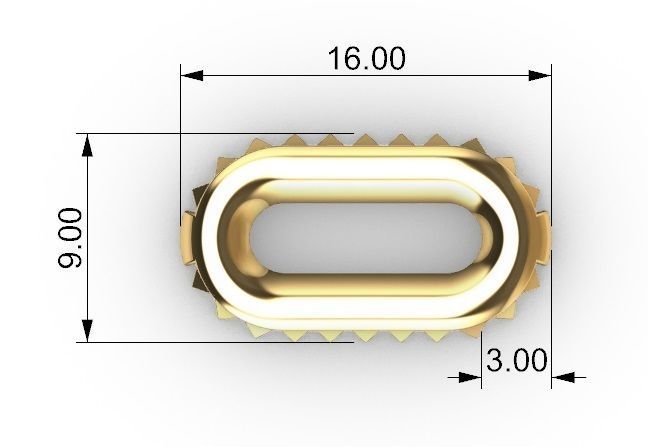 LINK CHAIN FOR NECKLACE WITH STONE 3D print model_13