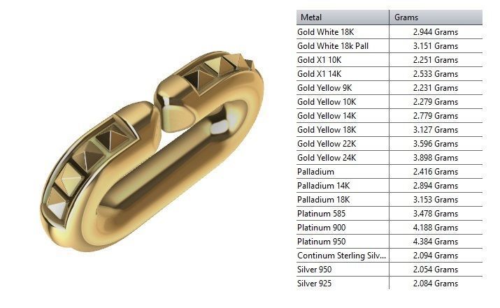 LINK CHAIN FOR NECKLACE WITH STONE 3D print model_12