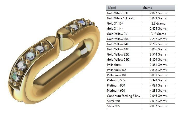 LINK CHAIN FOR NECKLACE WITH STONE 3D print model_7