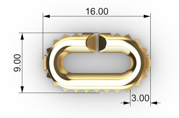 LINK CHAIN FOR NECKLACE WITH STONE 3D print model_11