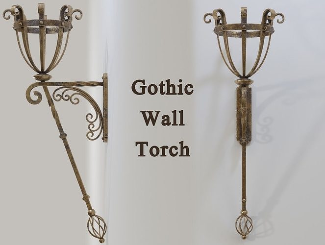 Gothic Wall Torch 01 - Game Ready Free low-poly 3D model