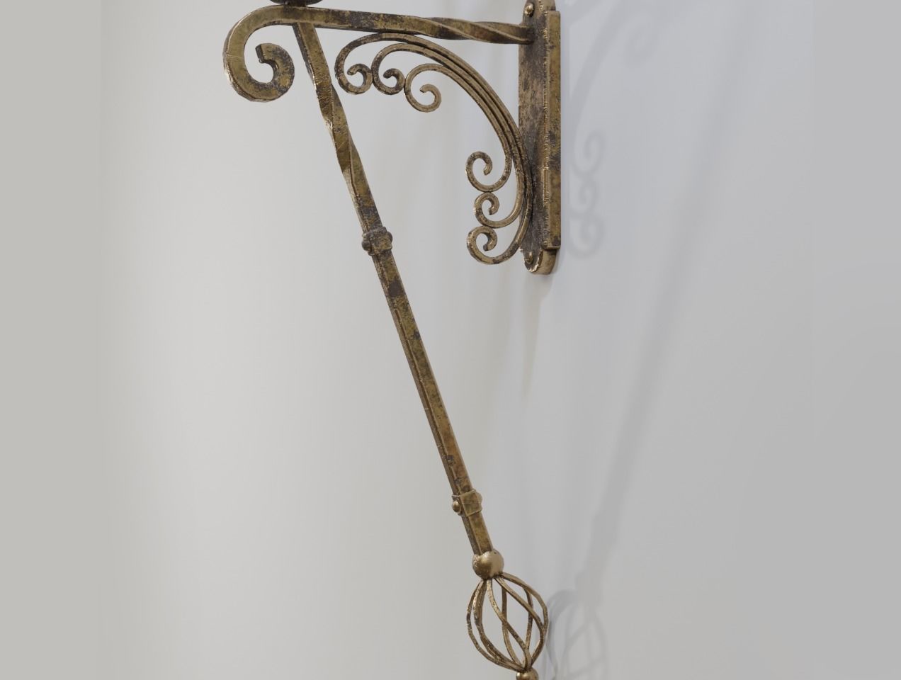 Gothic Wall Torch 01 - Game Ready Free low-poly 3D model_2