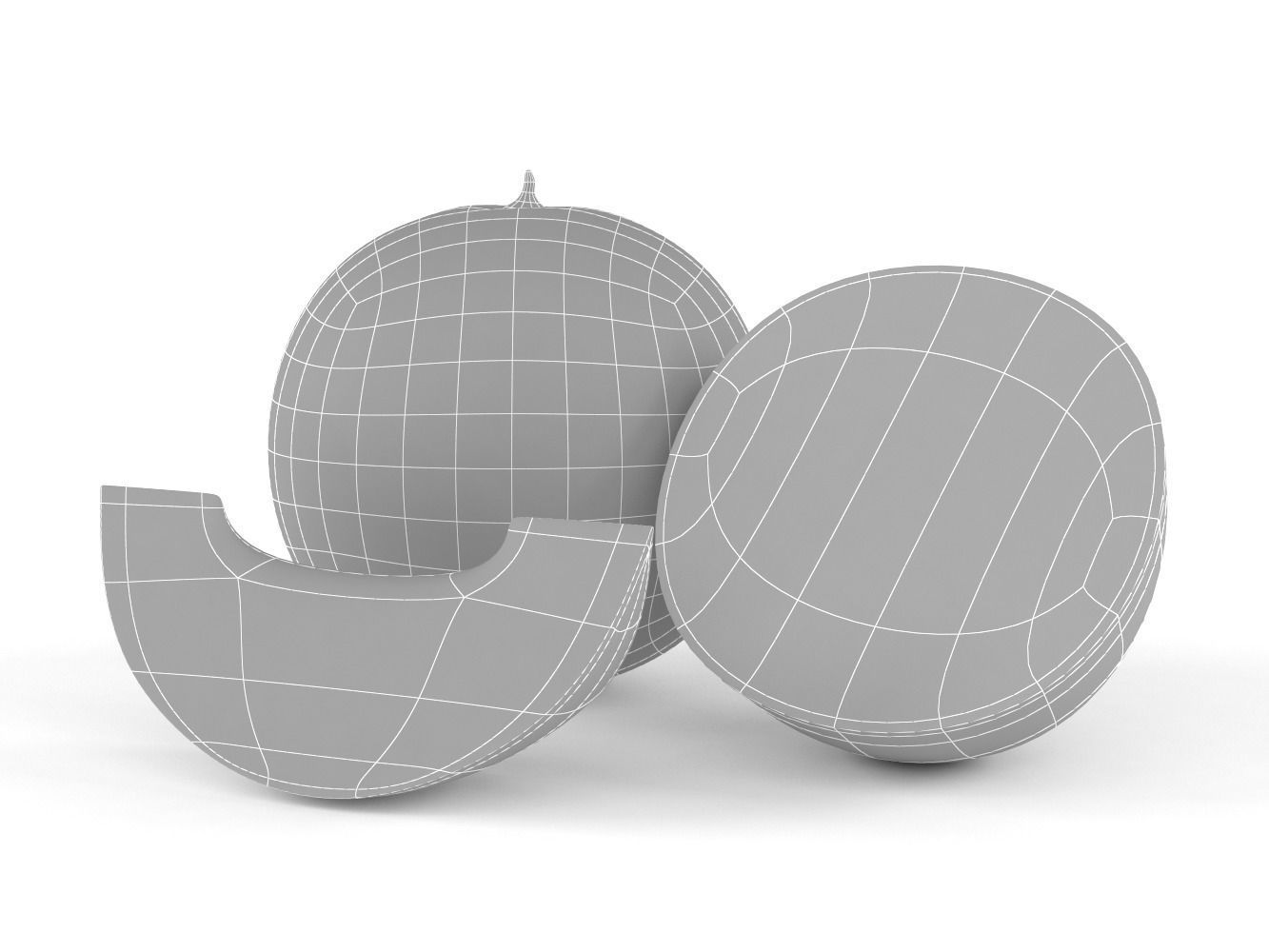 Cantaloupe melon 3D model_5