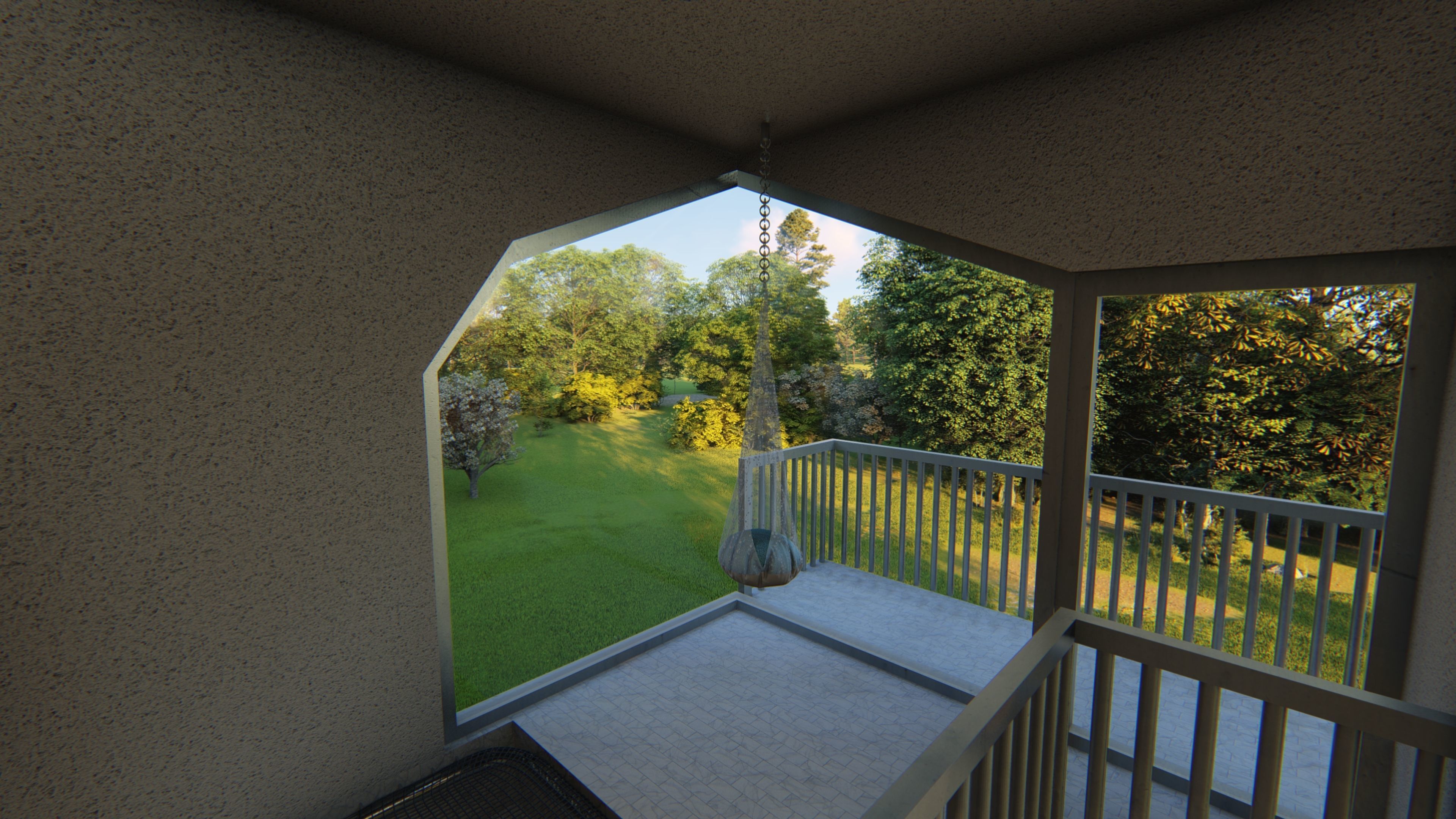 tiny forest house 3D model_1