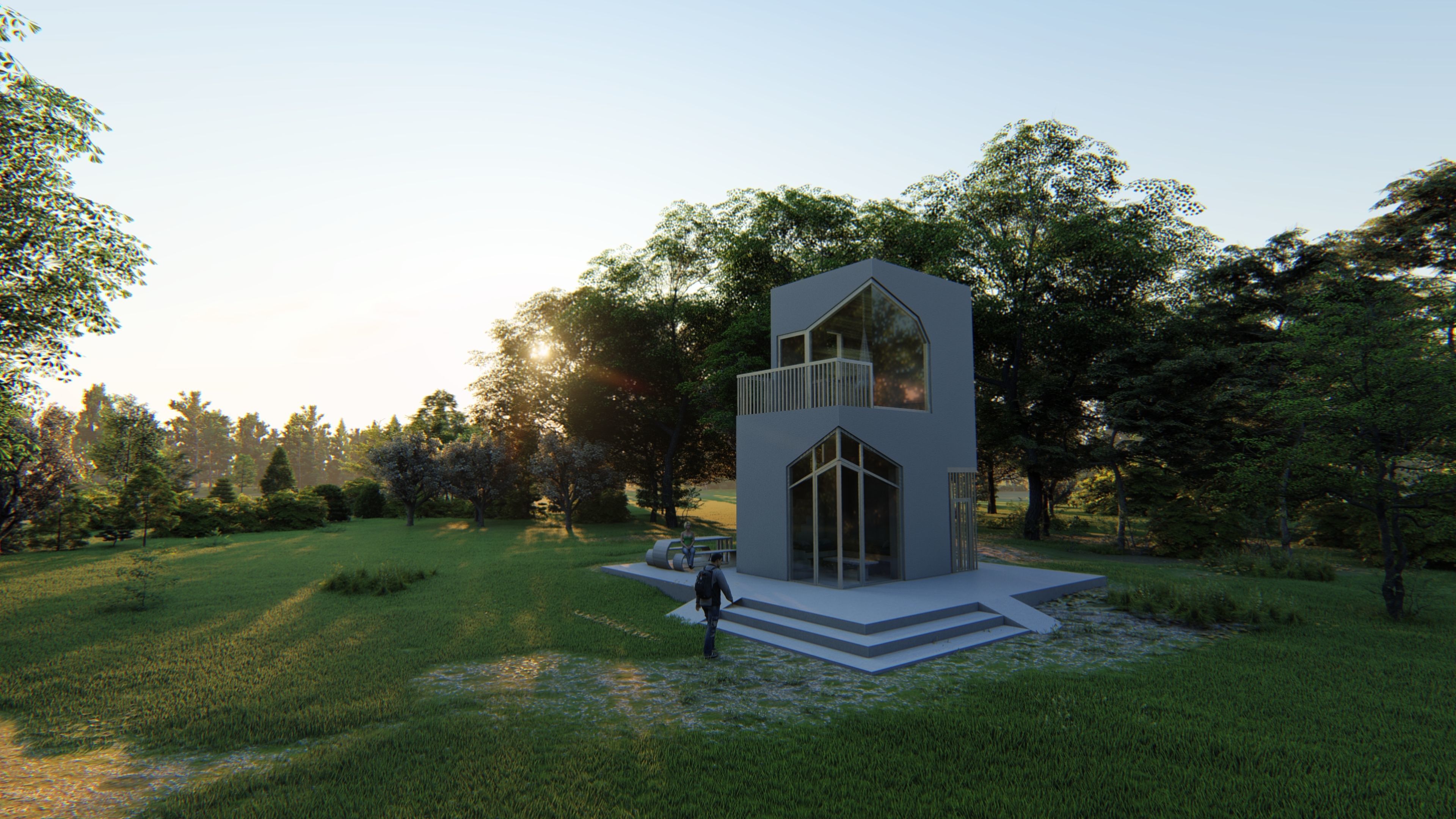 tiny forest house 3D model_4