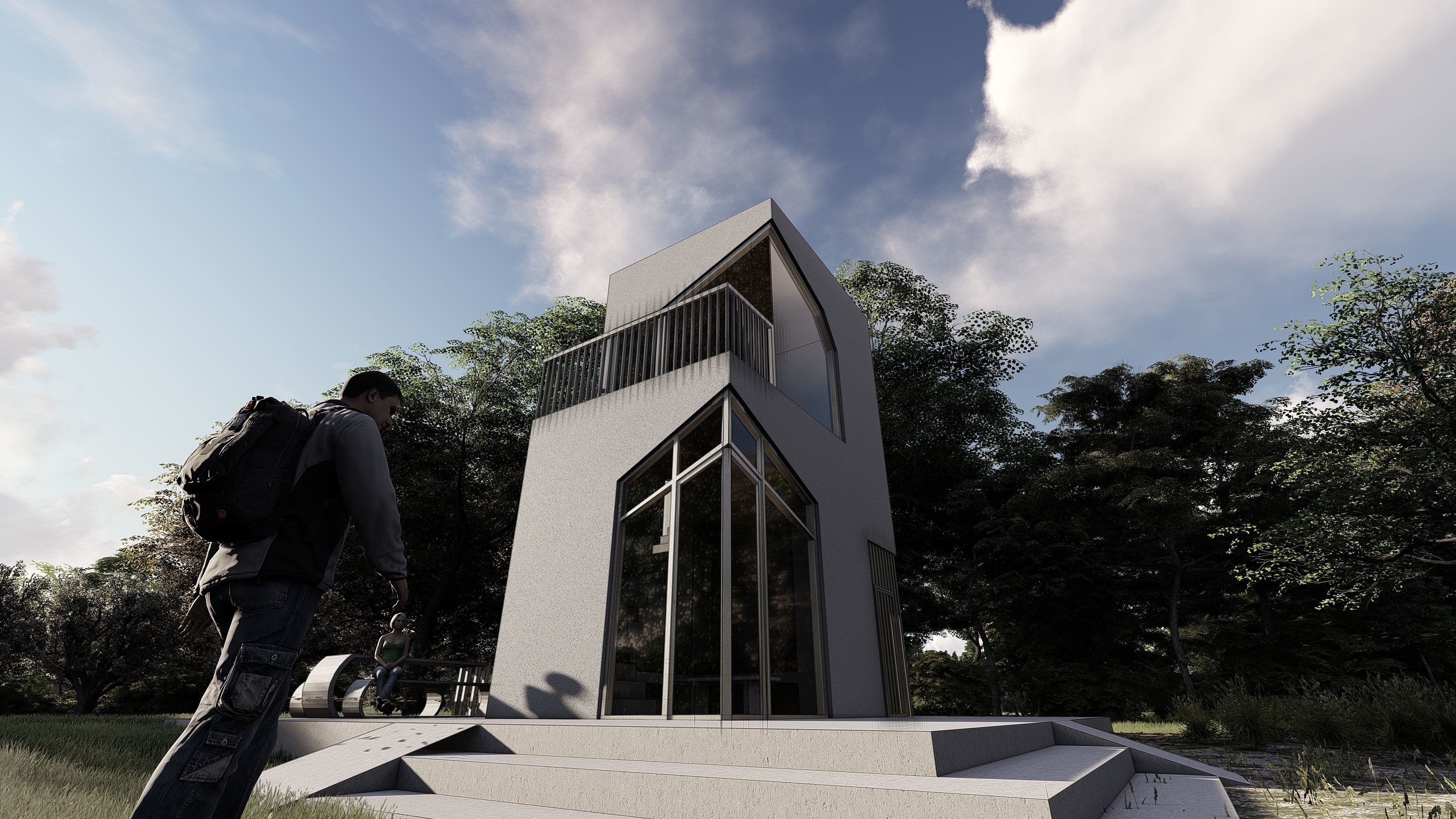 tiny forest house 3D model_5