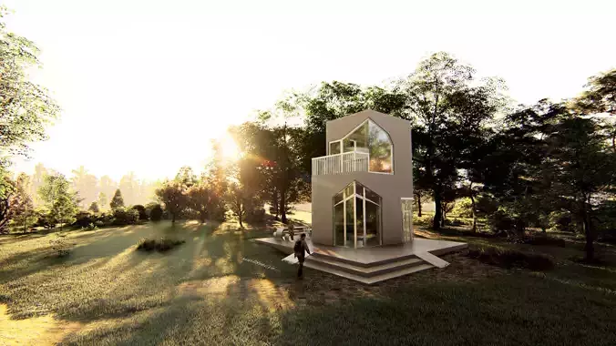 tiny forest house 3D model