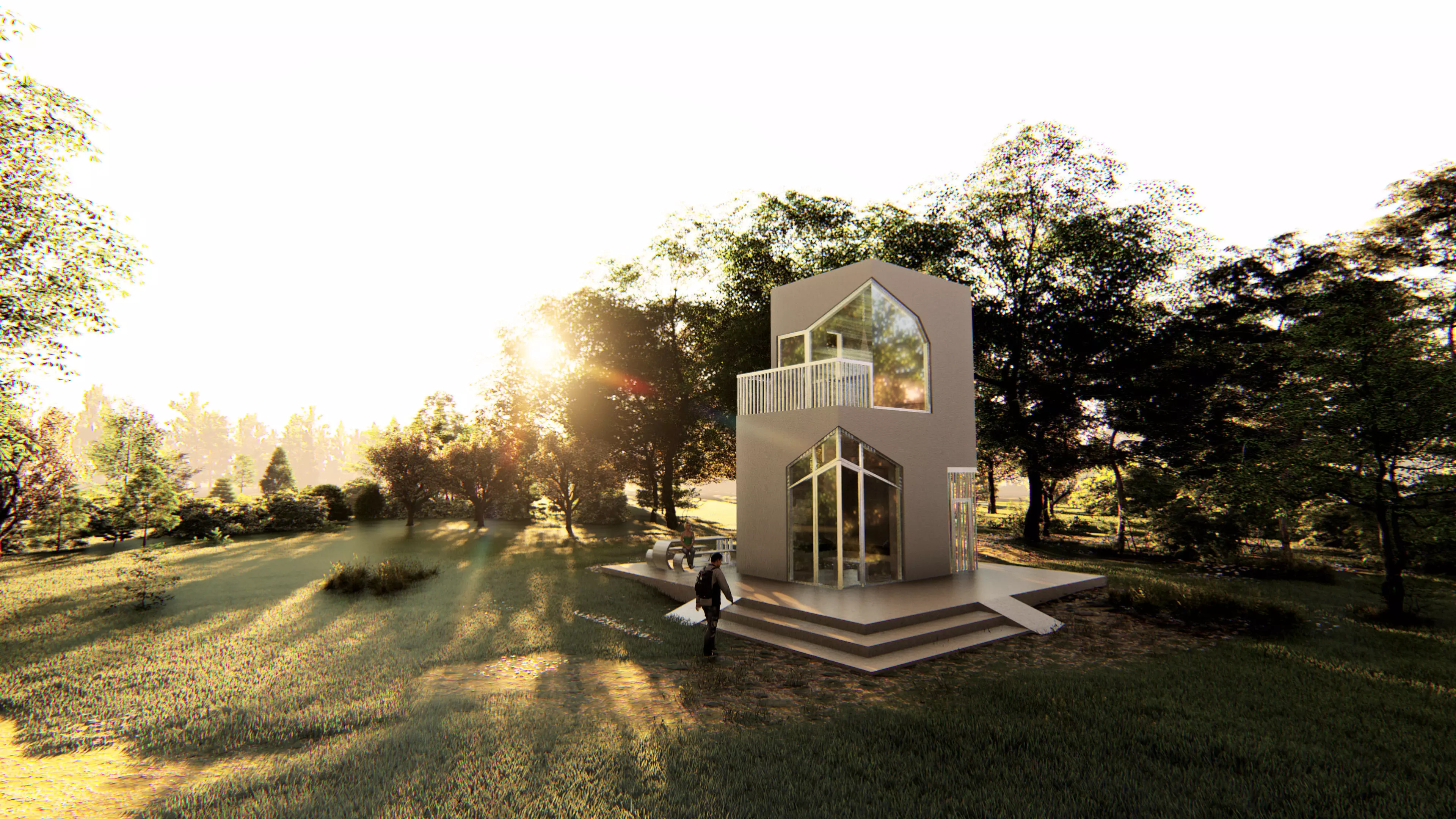 tiny forest house 3D model_0