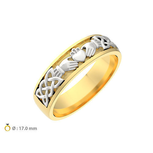 N173 Claddagh wedding band 3D print model